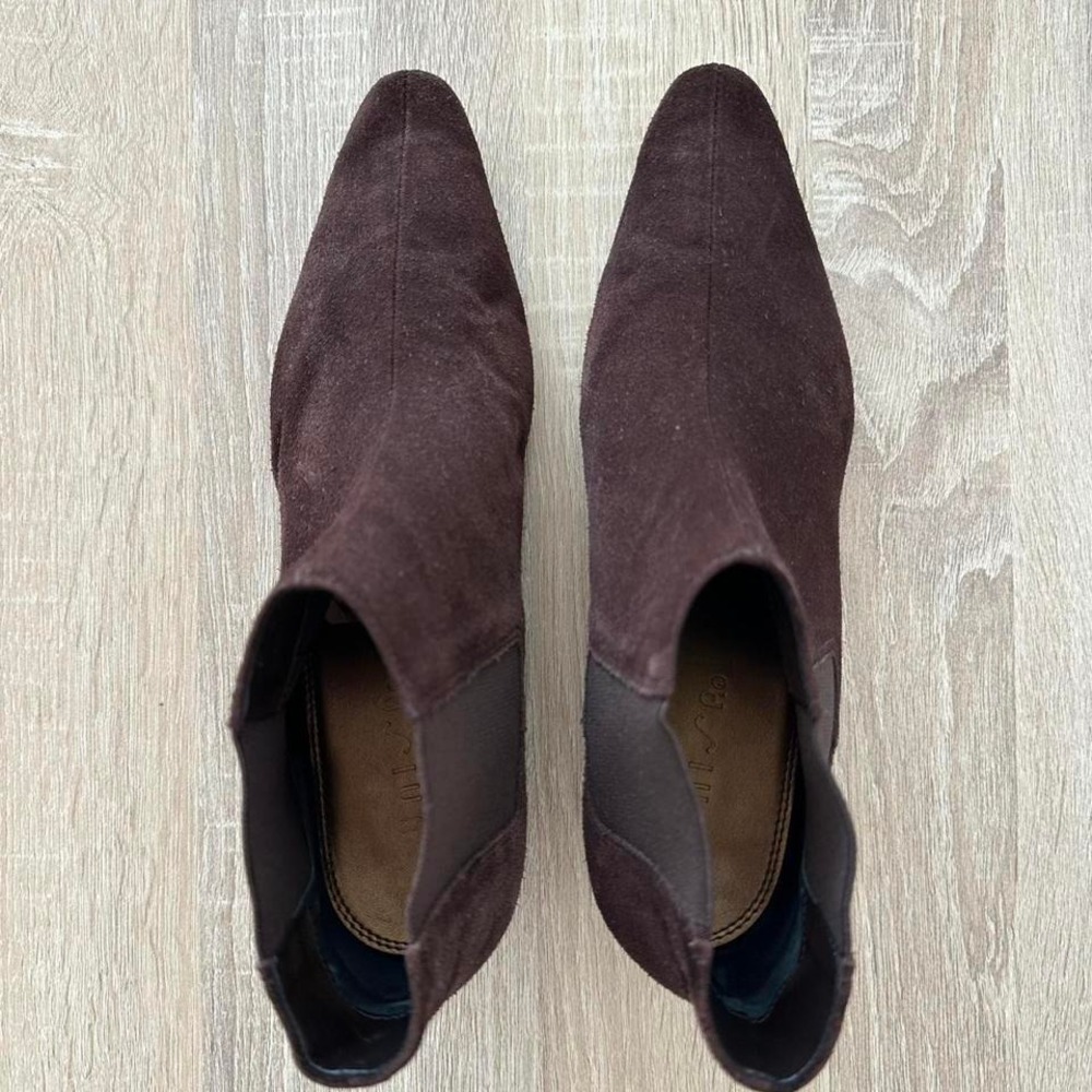 Vintage pointed toe kitten heel maroon boots size 8.5 - Picture 5 of 8